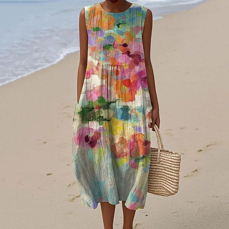 LUNA – VIBRANT BREEZE SLEEVELESS DRESS