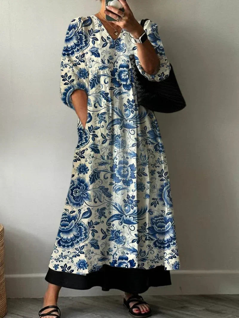 Elegant Dress with Mia Print