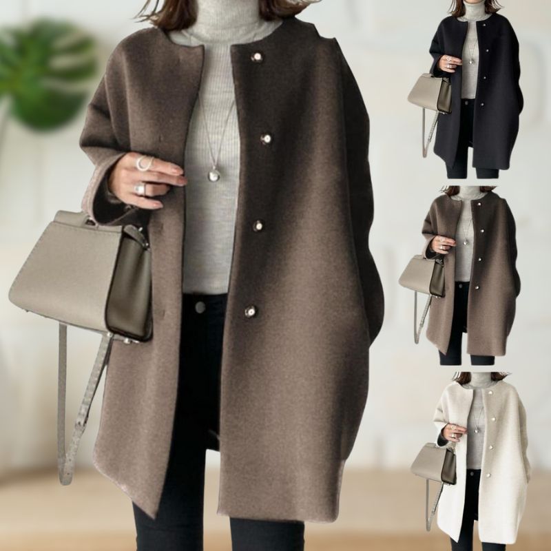 EVELYN – ELEGANT MINIMALIST BUTTON COAT