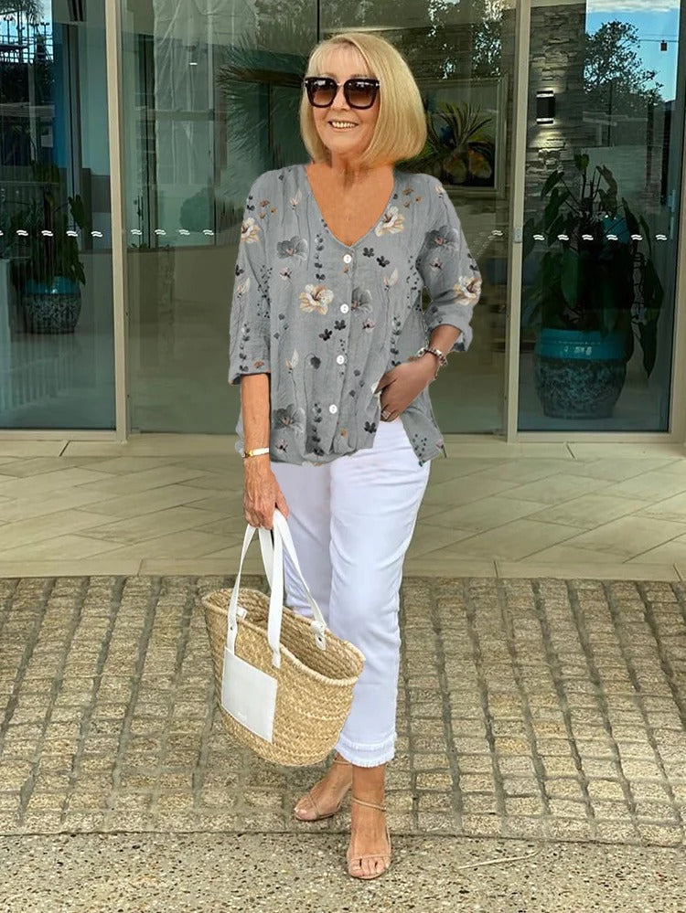 Joanne | Printed Button Tunic