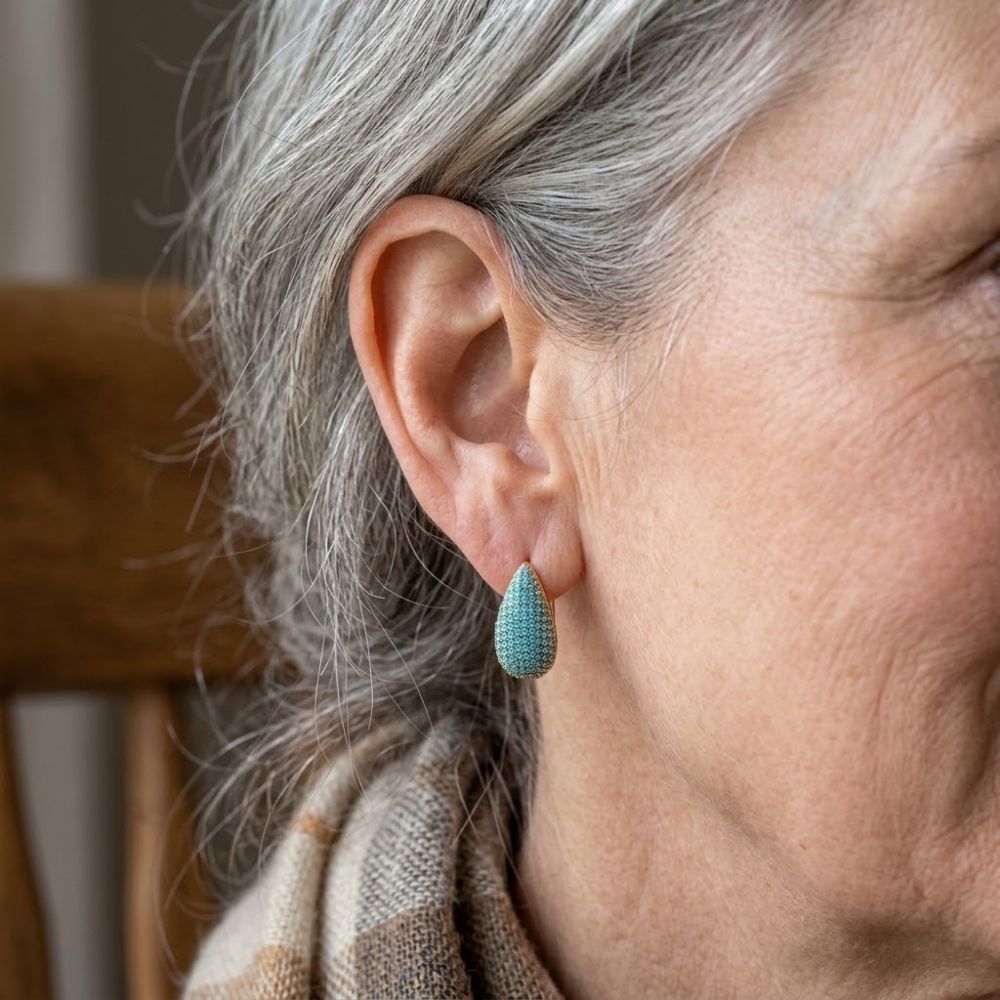 Turquoise Teardrop Hoop Earrings