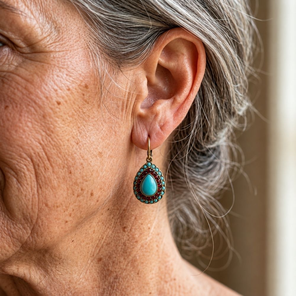 Turquoise Vintage Teardrop Earrings