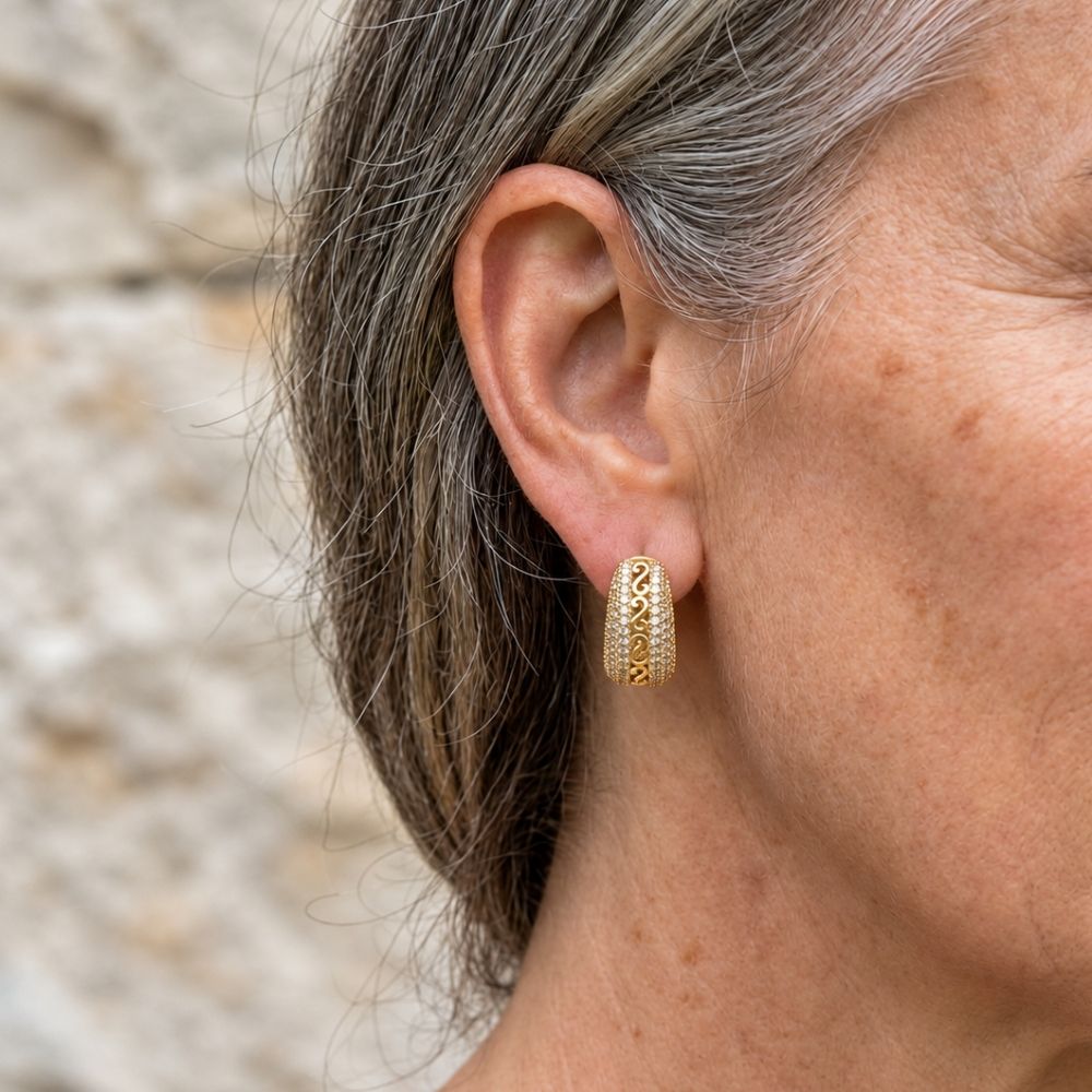 Gold Plated Turquoise Bead Earrings