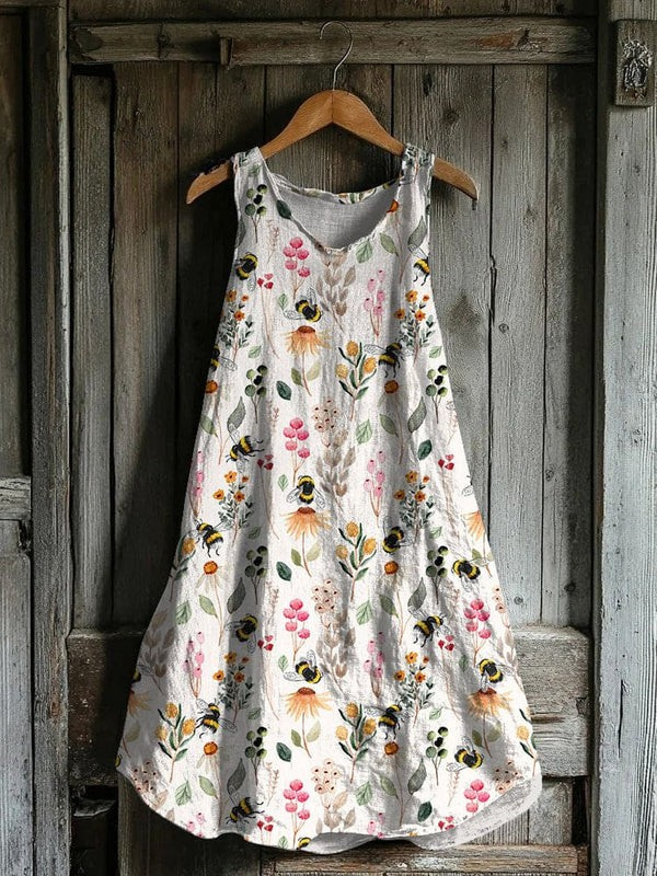 Wild Garden Bee Linen Dress