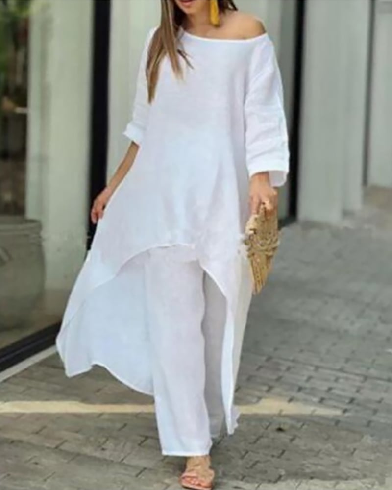 EVELISSE – LINEN PANTSUIT SET FOR SPRING & SUMMER ELEGANCE