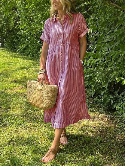 Cassie - Elegant Striped Dress