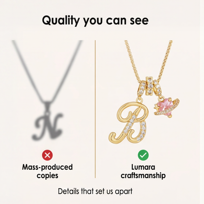 LUMARA – 3-Layer Initial Necklace with Pink Heart Zircon