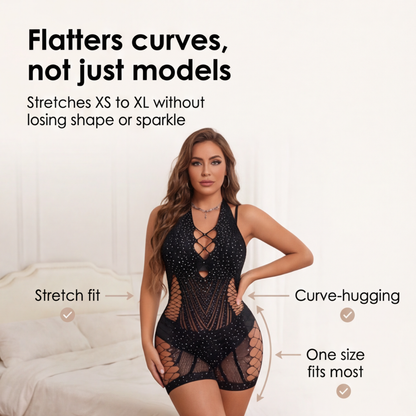 Lumiere – Rhinestone Fishnet Bodysuit