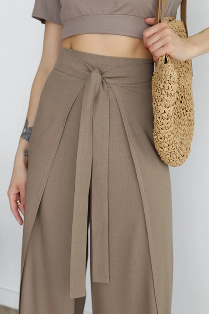 ROXY - WIDE LEG LINEN PANTS
