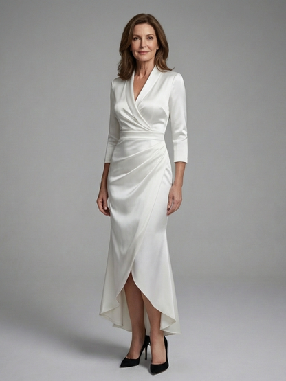 Celestine | Long Sleeve Wrap High Low Midi Dress