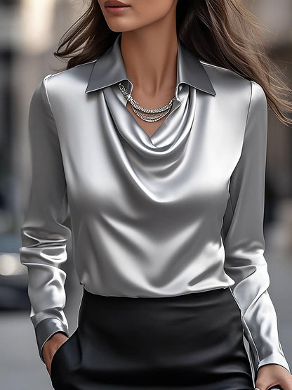 Nyx - Elegant Draped Neckline Women’s Top