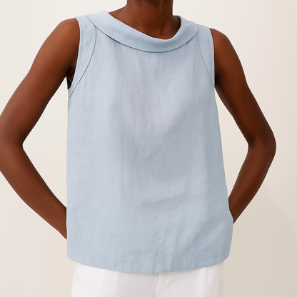 DAJA SLEEVELESS LINEN BLOUSE