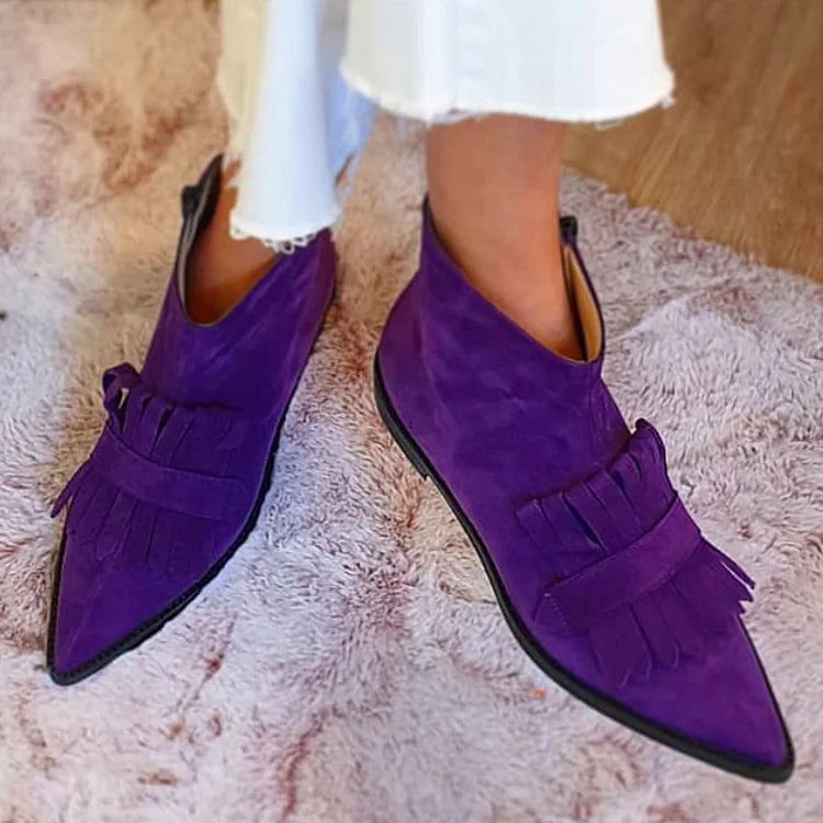 FRINGED ANKLE BOOTS