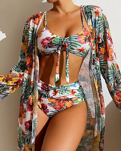 Daphne® | Three-Piece Bikini Set with Floral Print