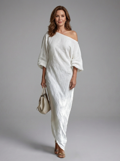 Blythe | One Shoulder Draped Maxi Dress