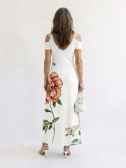 Camila | Floral Off-Shoulder A-Line Midi Dress