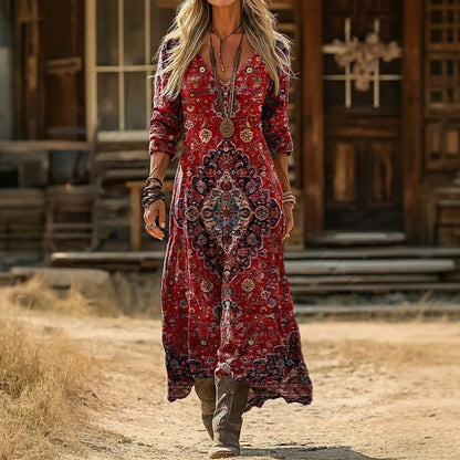 Evelyn | Vintage-Inspired Long Sleeve Casual Dress