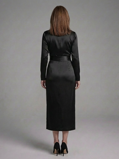 Alouette | Long Sleeve Wrap Tie Midi Dress