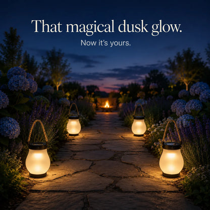 Lumvera – Nordic Solar Lantern with Flame Effect and Rope Handle