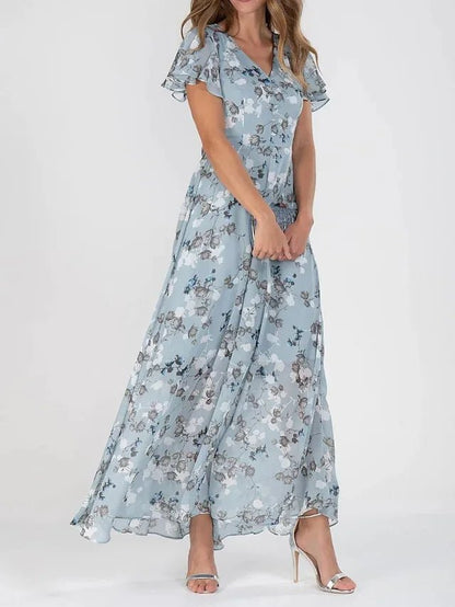 Clara | Floral V-Neck Maxi Dress