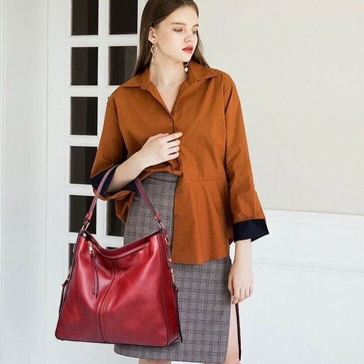 Cecile - Stylish Leather Tote Bag