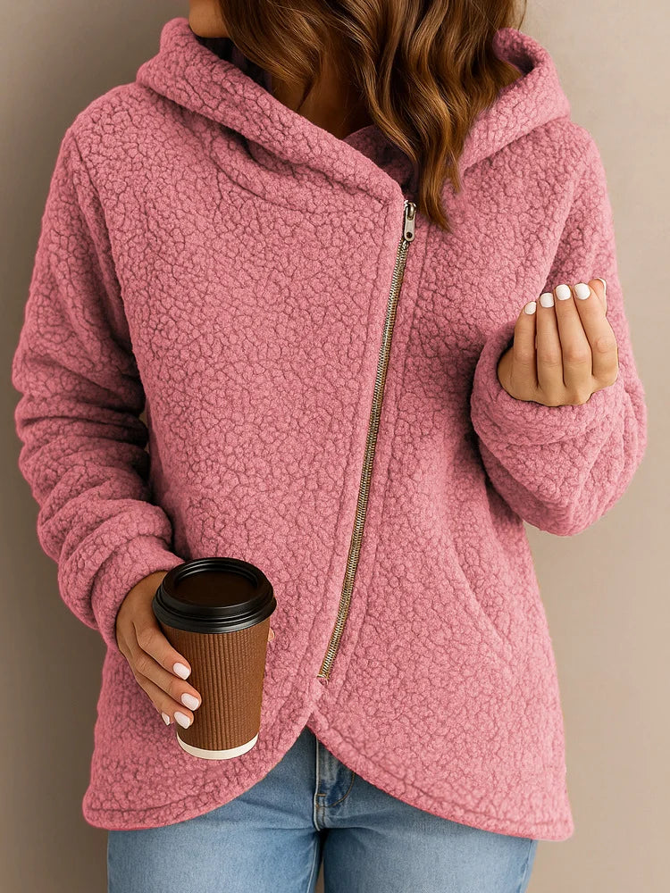 Wendie - Cozy Sherpa Fleece Zip Hoodie