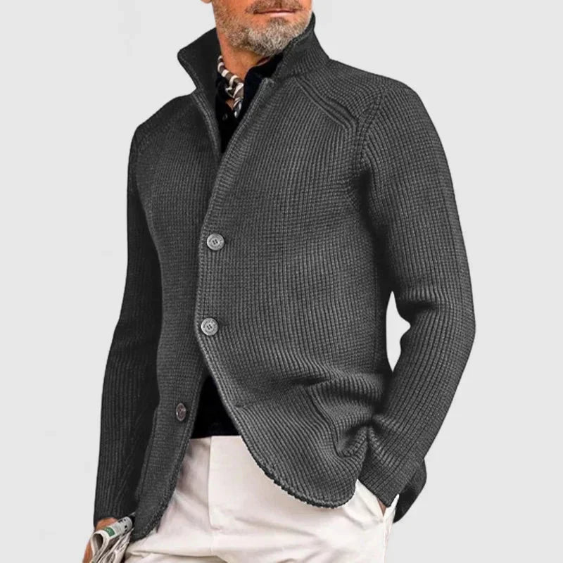 Maester - Elegant Long Sleeve Cardigan With Button