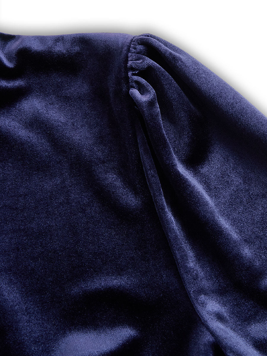 Elissa | Navy Blue Long-Sleeve Midi Dress