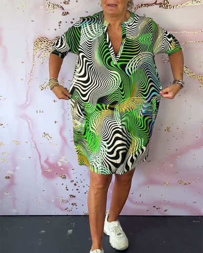 Women’s Multicolor V-Neck Midi Dress