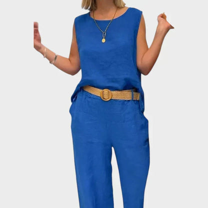 Paloma | Sleeveless Bohemian Top with Matching Cropped Pants