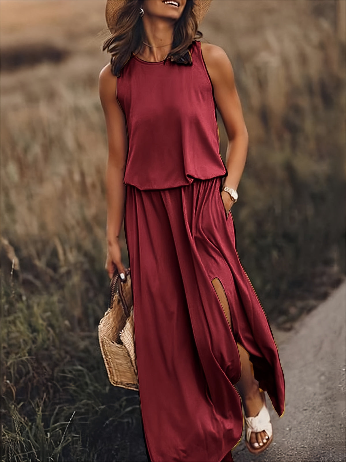 ROSALIA – SLEEVELESS FLOOR LENGTH DRESS