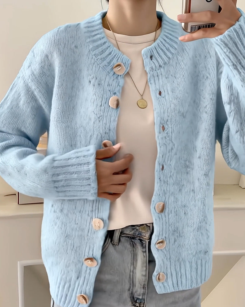 CLAIRE – COZY BUTTON-UP TEXTURED CARDIGAN