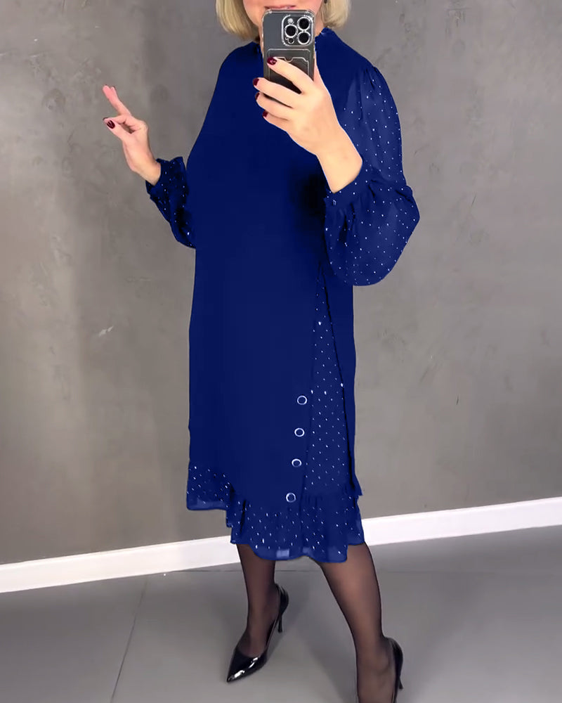 ELIANA | Elegant Dress with Transparent Sleeves and Flattering Cut for Autumn Occasions