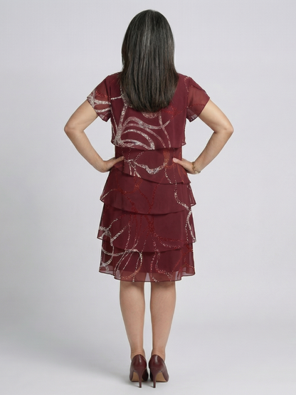 Alani | Composed Abstract Knee Length Dress