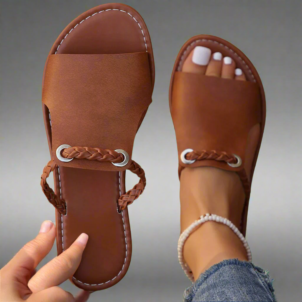 Katelina | Artisan Crafted Flat Sandals in Premium Quality Materials