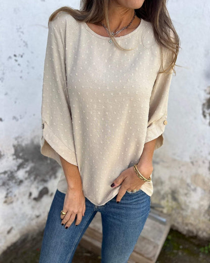 VARENA - Chic Chiffon Jacquard Blouse