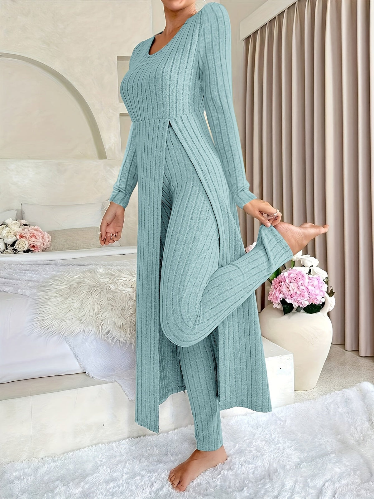 Aldea™ - Cozy Two-Piece Ribbed Lounge Set
