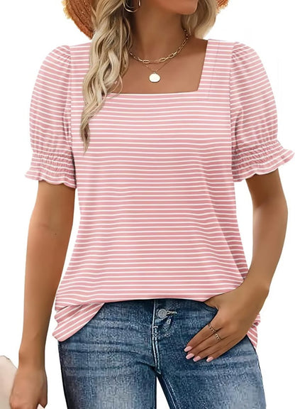 Easeen - Comfy, Covered & Square-Neck Top