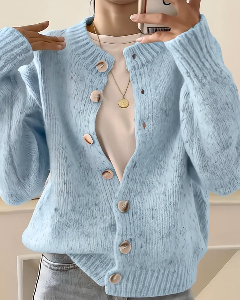 CLAIRE – COZY BUTTON-UP TEXTURED CARDIGAN