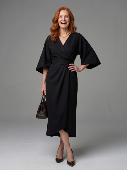 Beryl | Sculpted Waist Panel Midi Dress