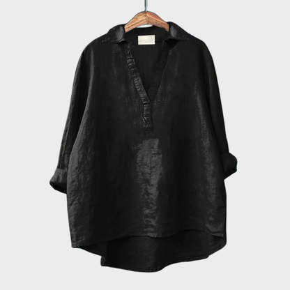 Andrea | Elegant Summer Linen Blouse