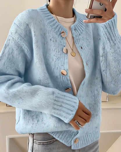 CLAIRE – COZY BUTTON-UP TEXTURED CARDIGAN