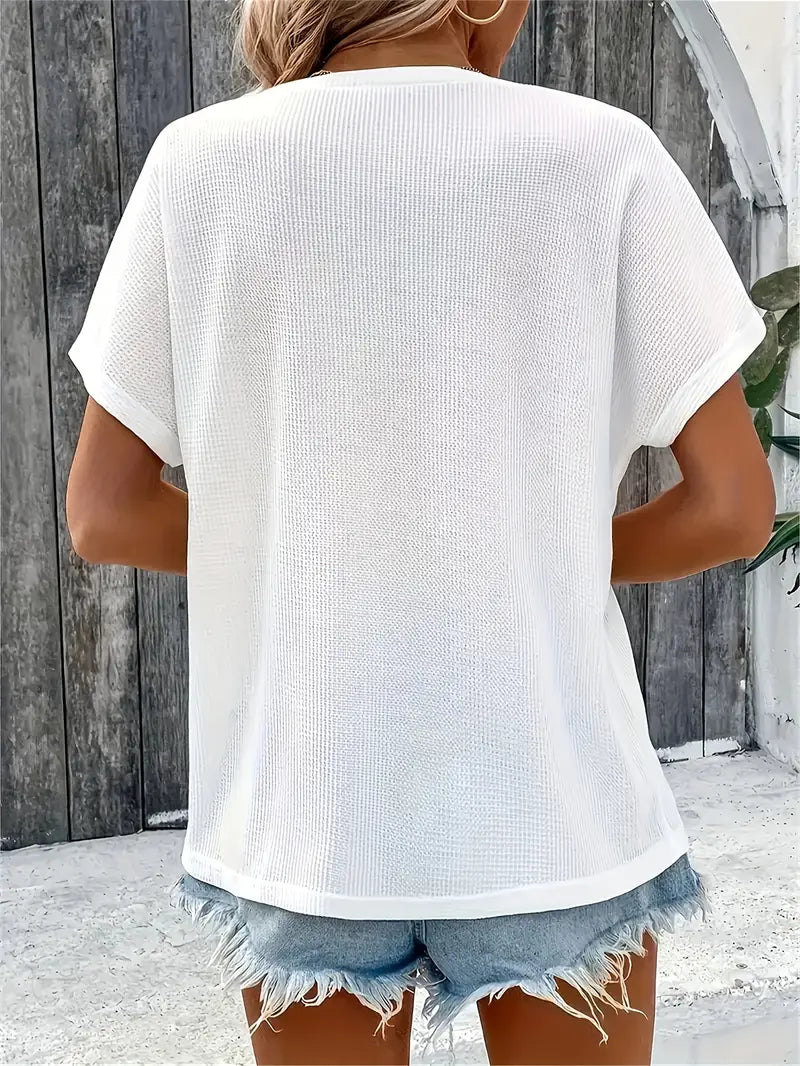 Marylou - Casual Crew Neck Short Sleeve Top