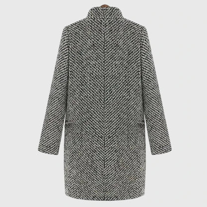 EVANGELINE – ELEGANT HOUNDSTOOTH LONG COAT