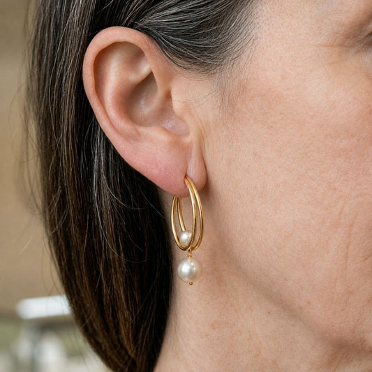 Vintage Gold Pearl Earrings