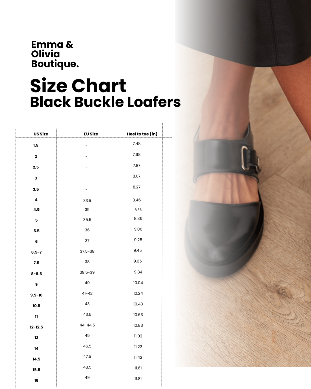 BLACK BUCKLE LOAFERS