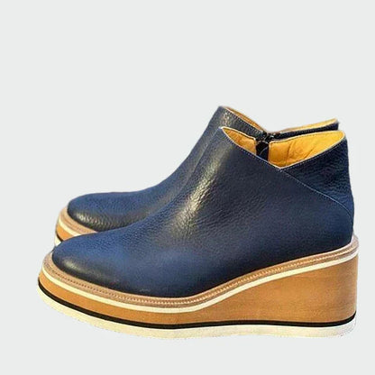 Cozy Everyday Leather Wedge Boots