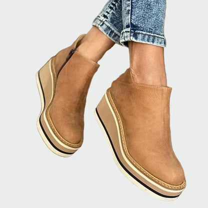 Cozy Everyday Leather Wedge Boots