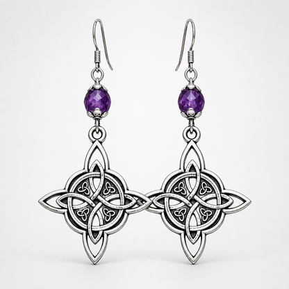 Lunavia – Celtic Knot Beaded Drop Earrings