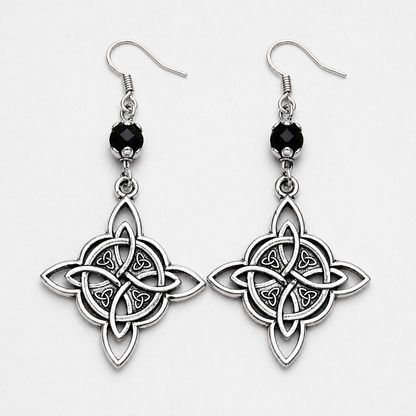 Lunavia – Celtic Knot Beaded Drop Earrings
